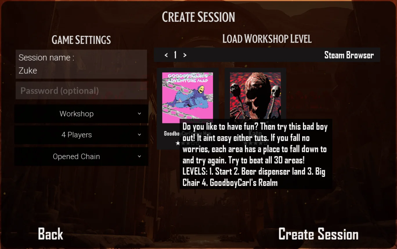 Chained Together Community Map Choices