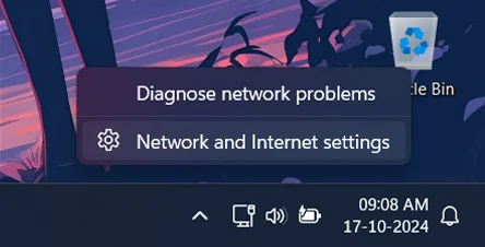 Click on Network & Internet Settings